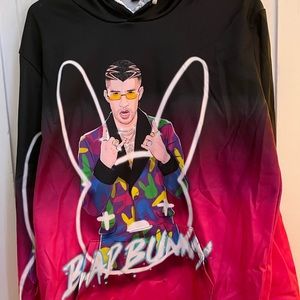 Bad bunny graphic ombré sweatshirt